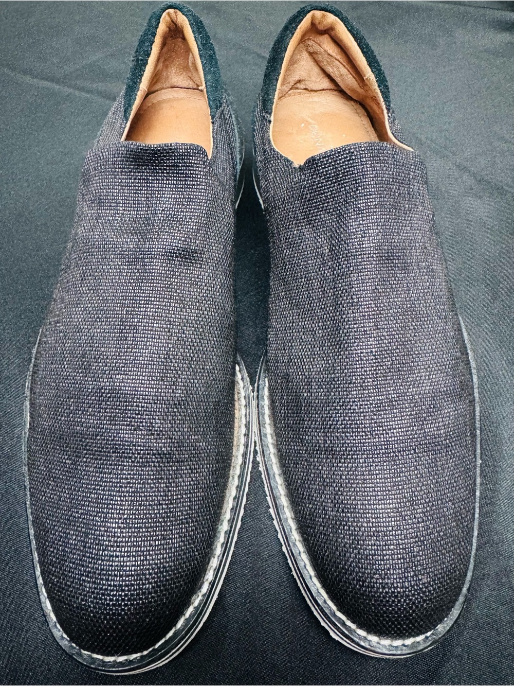 Donald J. Pliner Black Woven Slip-On Loafers